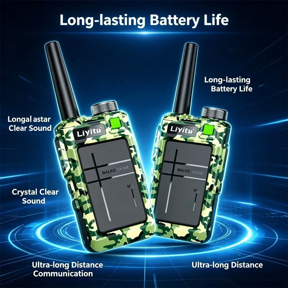 

2Pcs Professional Walkie Talkie for Warehouse Retail Office Clear Sound Stable Signal 16 Channels Rechargeable Two Way Radio
