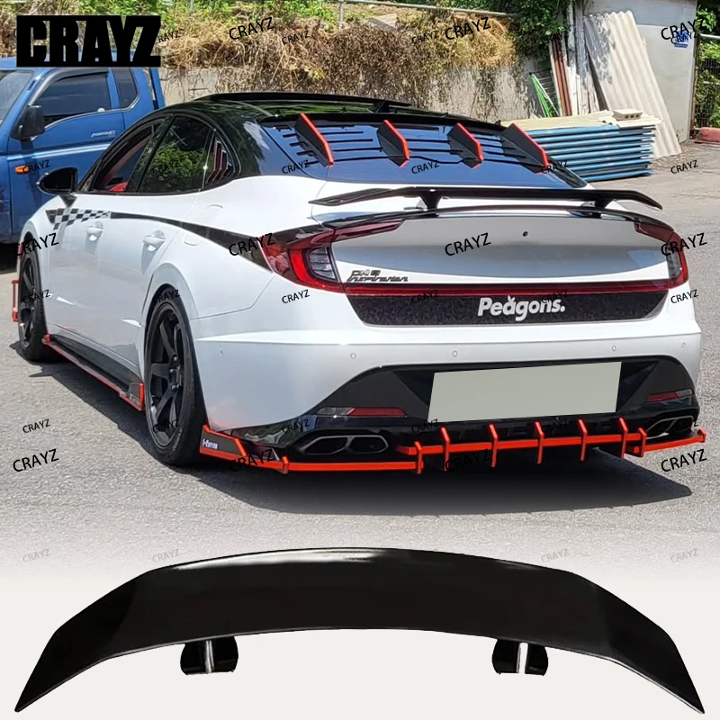 

For Hyundai 10-11th Sonata 2020 2021 2022 2023 2024 ABS Plastics Car Rear Trunk Cover Wings Spoiler Airfoil Exterior Accessories