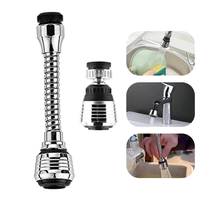360-Degree Rotating Anti-Splash Extender Aerator Universal for Kitchen & Bathroom, Two Length Specifications Water-Saving Marvel