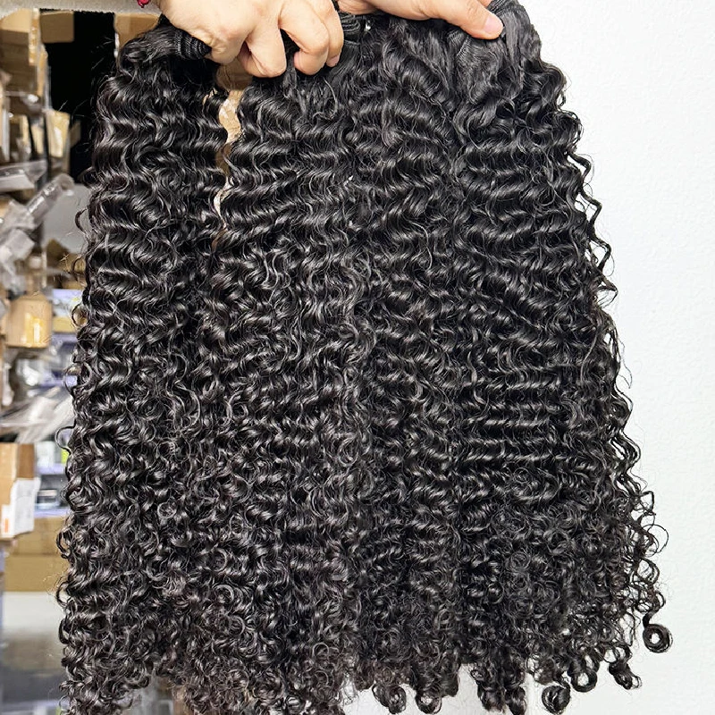 Water Jerry Curly Bundles Original Vietnamese Kinky Curly Hair Bundles Afro Bouncy Curly Weaving Raw 100% Human Hair Extensions view 3