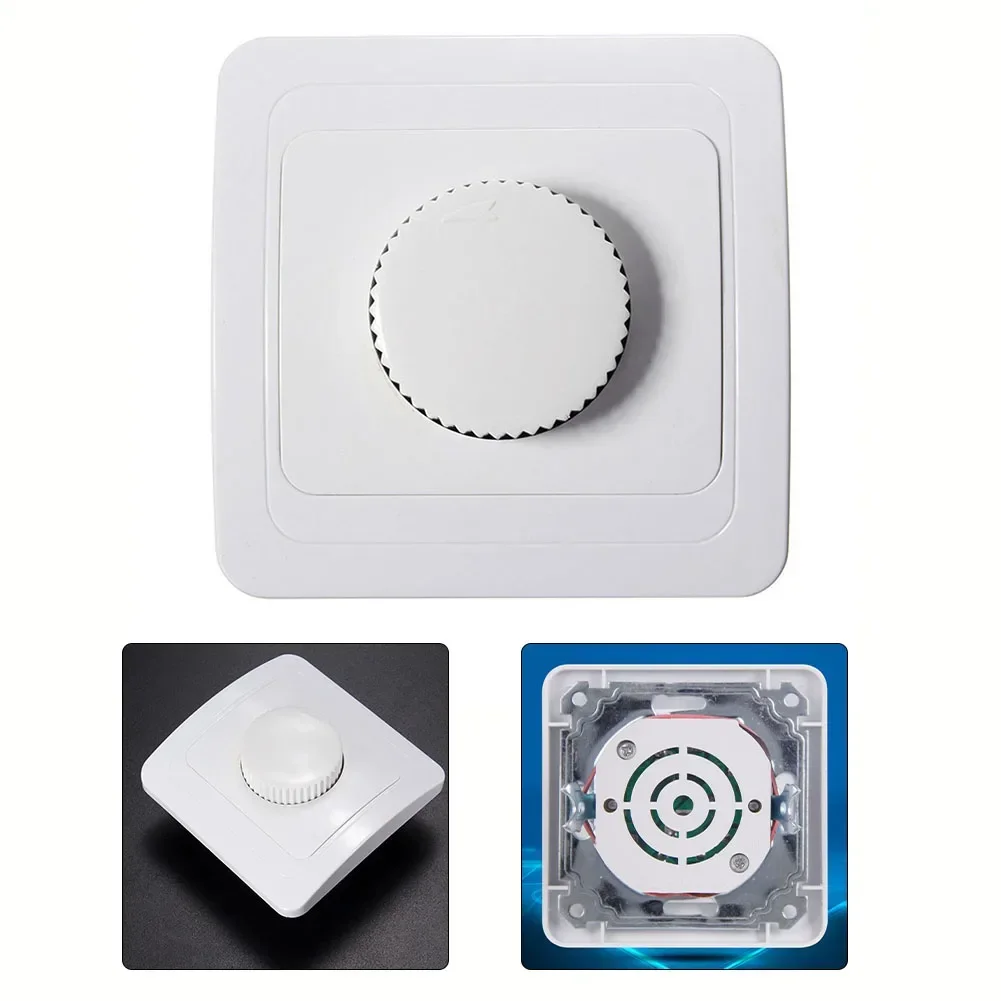 1pc Dimmer Switch LED Dimmer Drehdimmer Schalter ABS 230V 4 Bis 300W For Flush-Mounted Dimmable Lamps 81x81mm Switch Parts