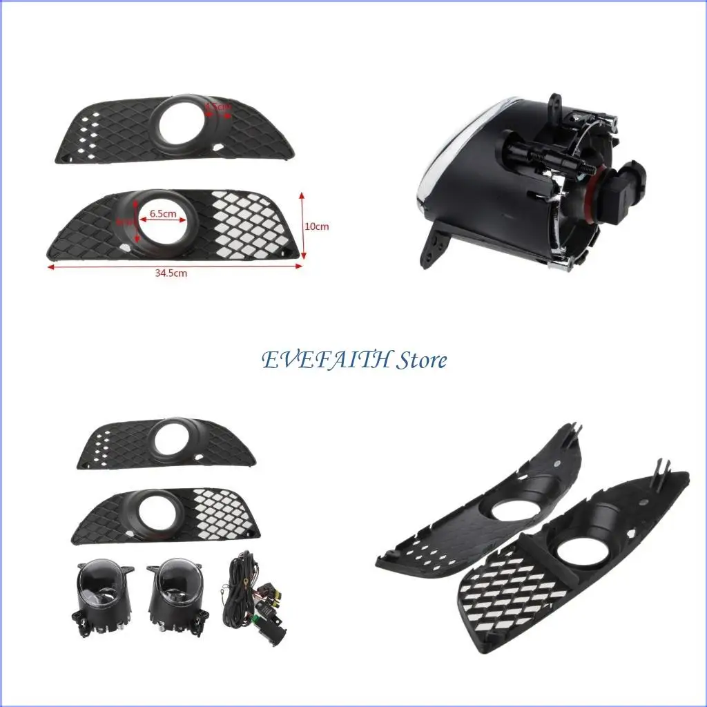 

124B Bumper Grille Fog Lights Lamp + Wiring Switch For Lancer 08-14