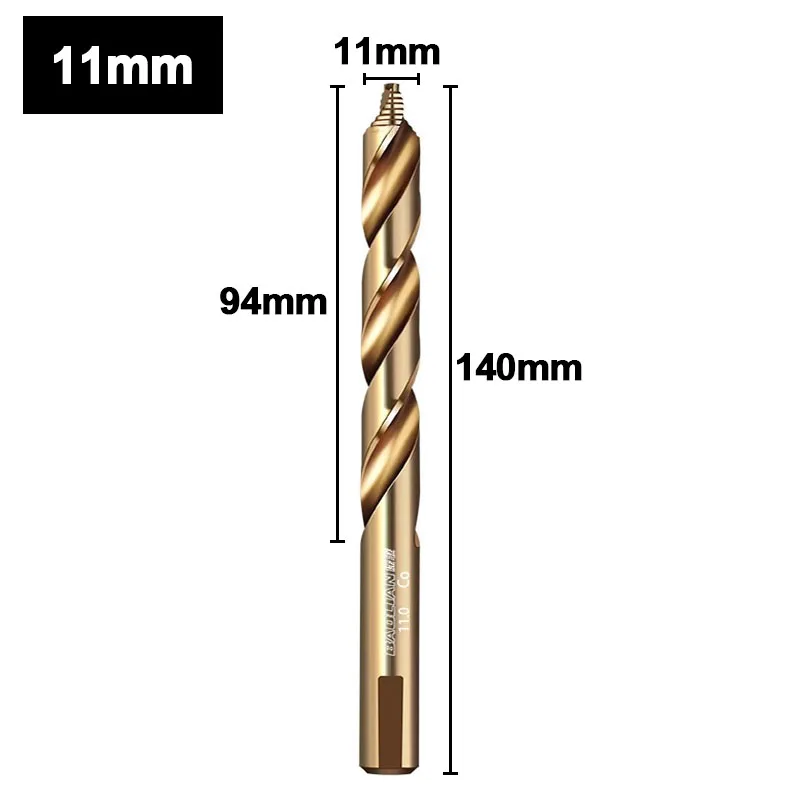 M35 Stufen-Spiralbohrer, Kobaltgehalt-Bohrer mit geradem Schaft (3–13 mm), zum Bohren von Eisen, Edelstahl und Stahl