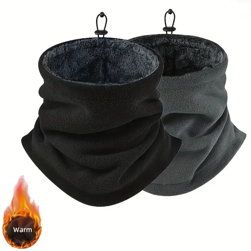 جراب رقبة حراري للرجال، محبوك مقاوم للرياح وجيد التهوية مع بطانة من الصوف لركوب الدراجات الشتوية والأنشطة الخارجية.