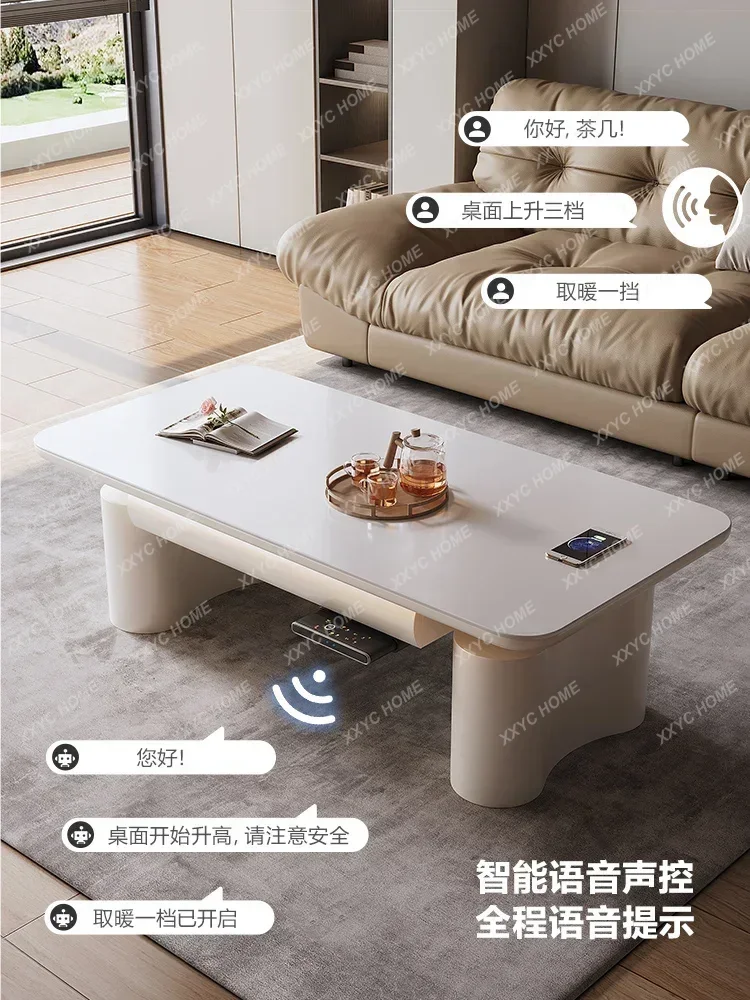 Lifting Coffee Table Dual-Purpose Stone Plate Multi-Function Electric Intelligent Automatic Tea Table