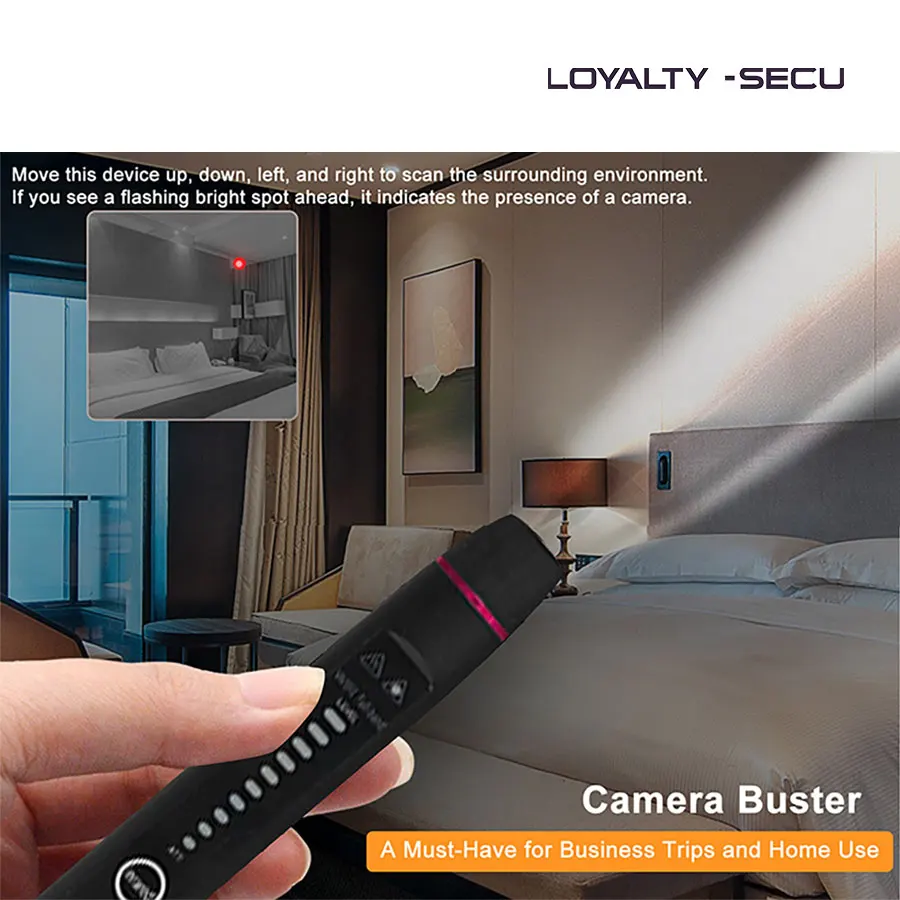 Portable Hidden Camera Detector Anti Spy Pen Detector Anti-Spy Camera Finder Bug Detector Wireless RF Signal Detector