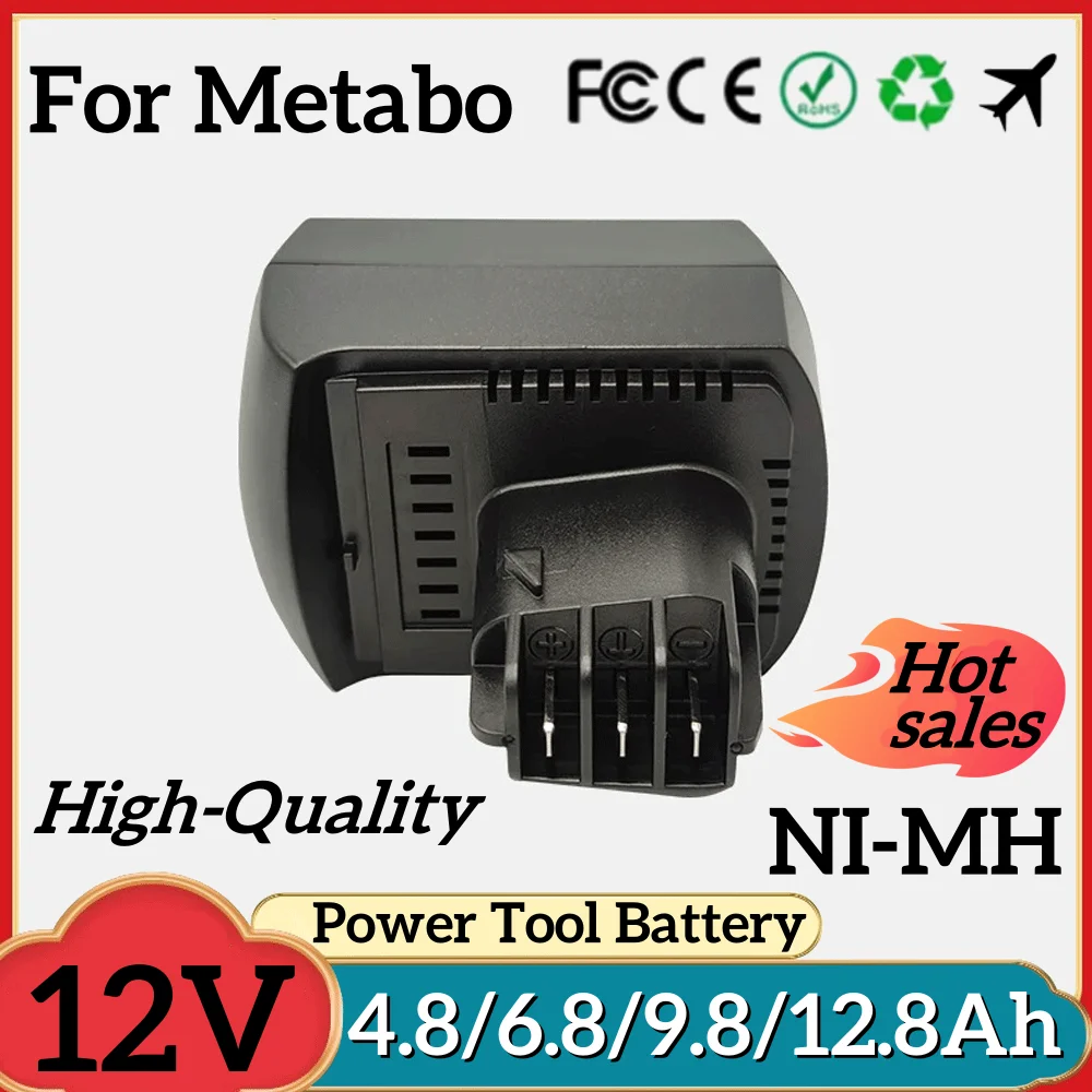 

Ni-MH 12V 6,8 Ah Ersatz Batterie für Metabo BS 12 SP, CS5460A 12, BSZ 12 Premium, BZ 12 SP, Ersetzen 6.25473, 6.25474, 6.25486,
