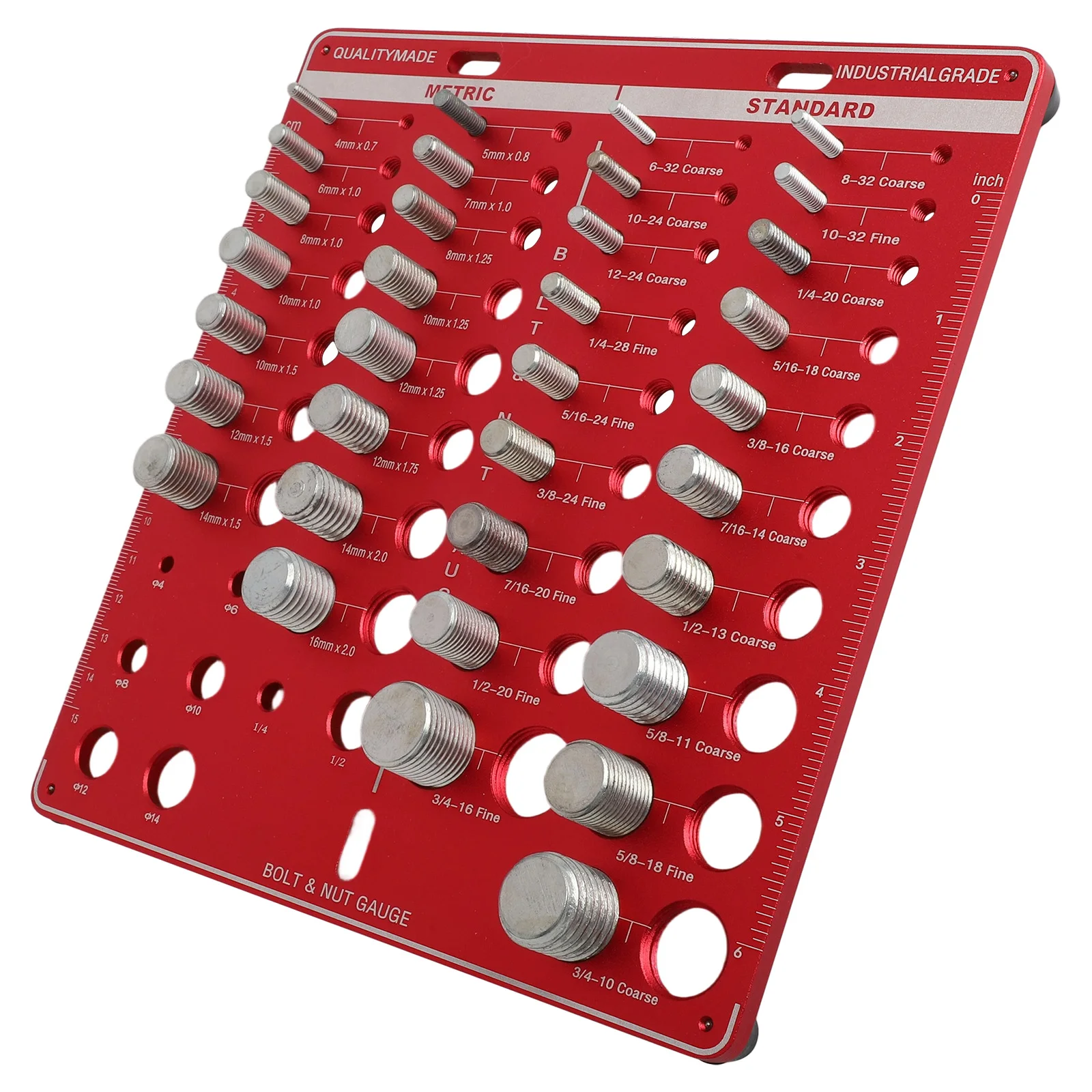 Drill Bit Gauge Nut And Bolt Gauge Aluminum Alloy Material Dual Thread Identification Perfect For DIY Projects Bolt Identifier