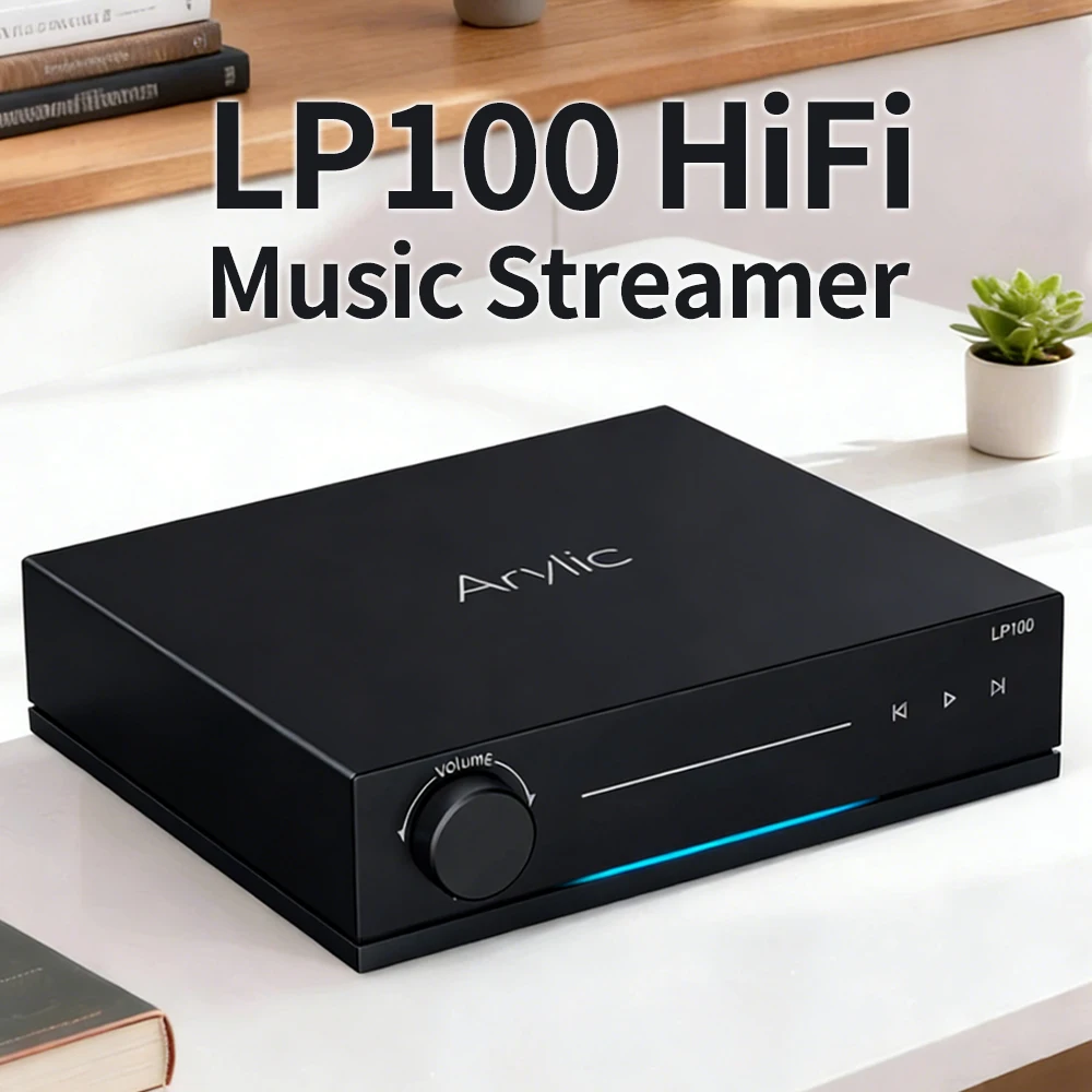 

Arylic LP100 Wireless Music Streamer Compatible WiFi Bluetooth 5.4 AirPlay 2 Google Cast Spotify TIDAL Roon HDMI eARC DAC-WiiM
