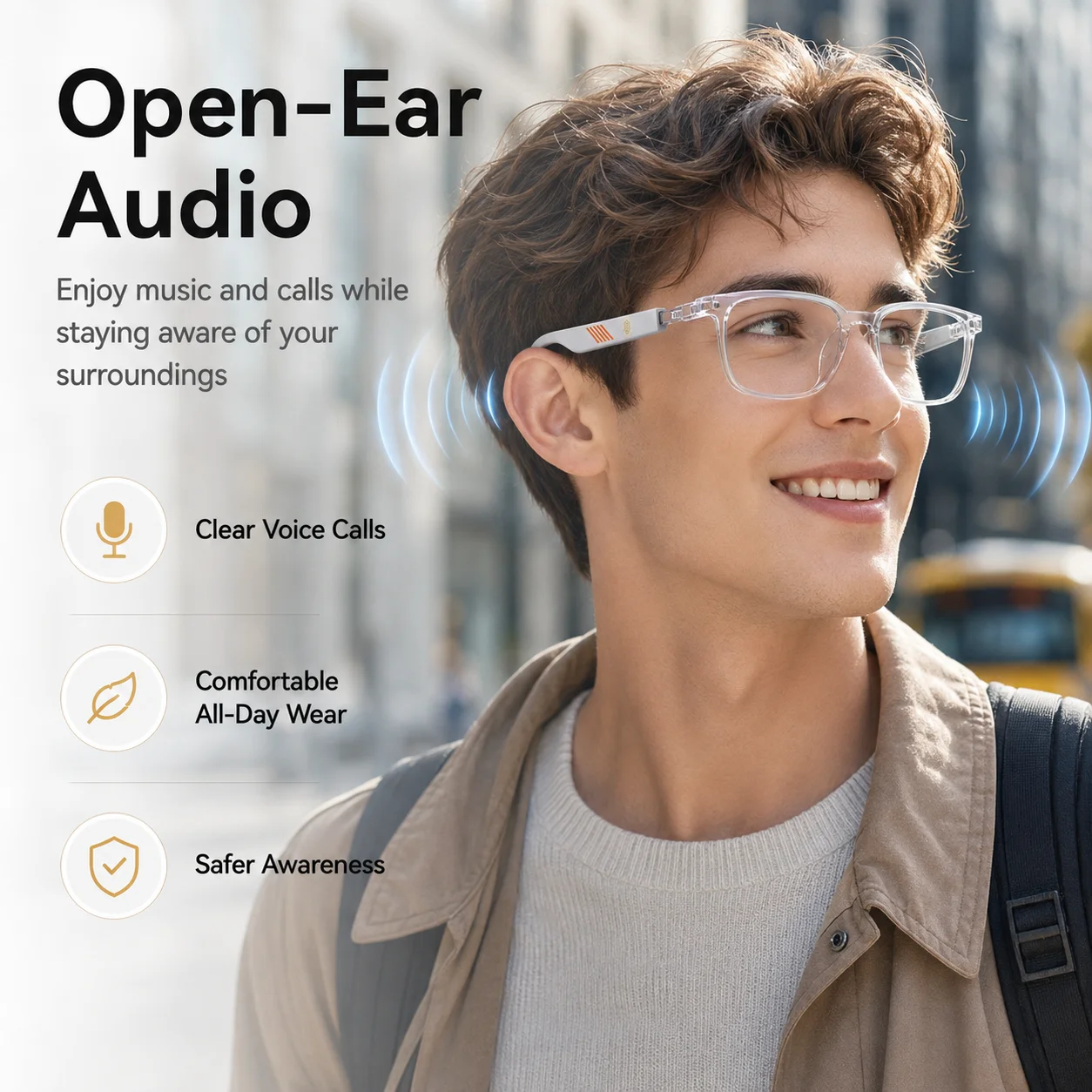 MZ06 スマートブルートゥースグラス オープンイヤーオーデ - Blue Light Blocking Smart Audio Glasses のレビューと価格