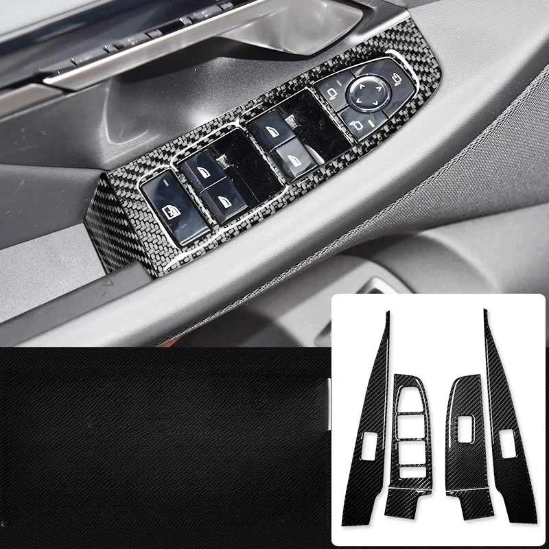 For BMW 5 series i5 M5 Left right driving interior carbon fiber stickers four door window panel modification and protection