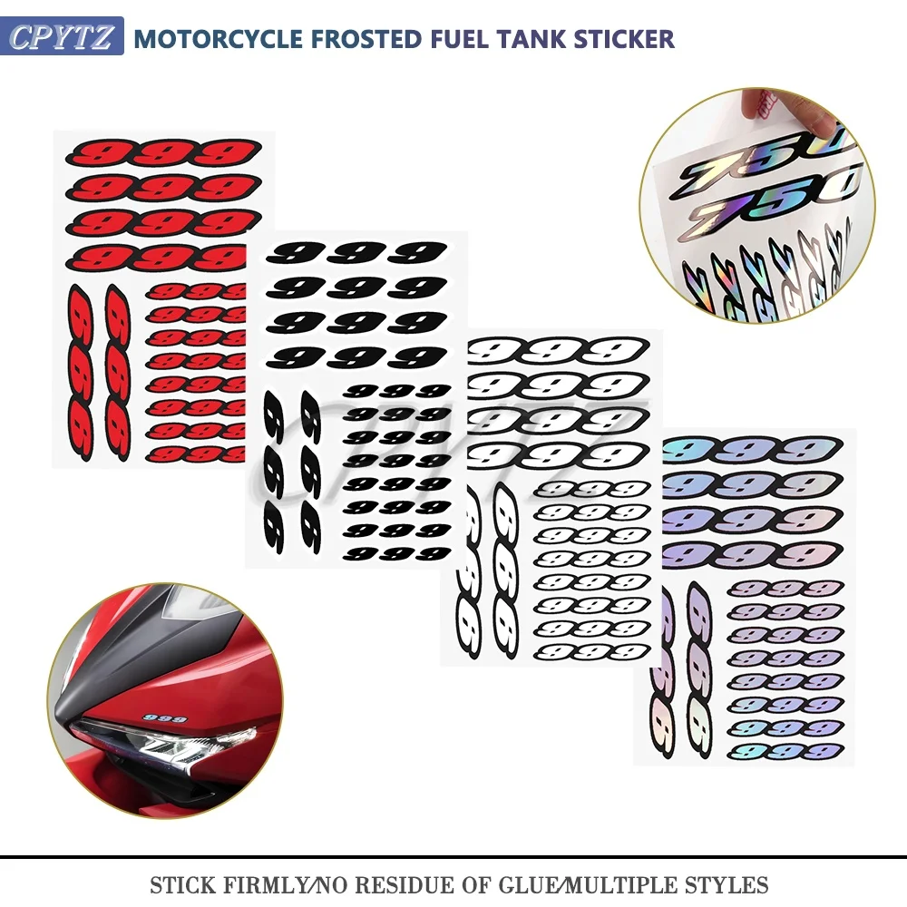 Motorcycle Black Number Stickers Fairing Fuel Tank Body Decor Decals Fit for 999 999S/R Universal Decoration Stickers