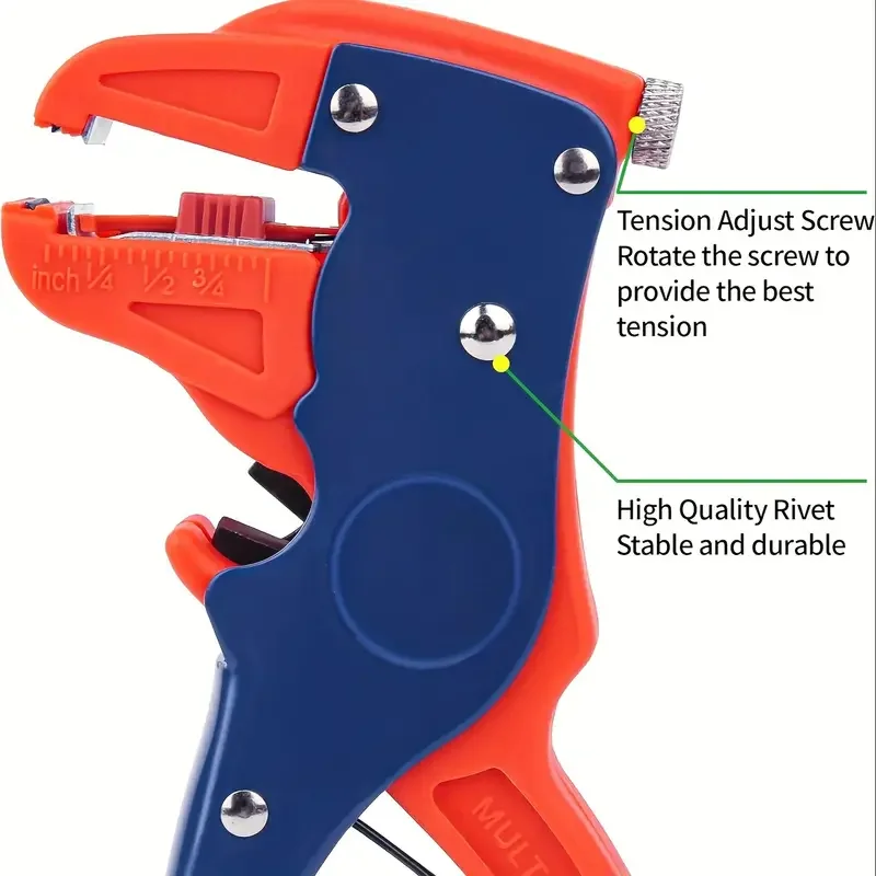 Imagem -05 - Automatic Wire Stripper para Eletricista Cortador Flatwire Stripping Plier Ajuste de Comprimento Alicate de Crimpagem 02 a mm