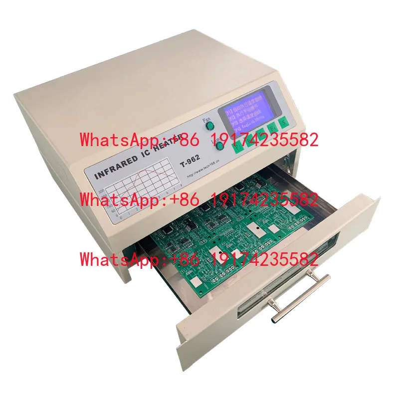 T962 For Soldering X 180 Desktop Infrared BGA Reflow Oven 235mm T-962 Rework IC SMT 800W Heater New Condition Oven