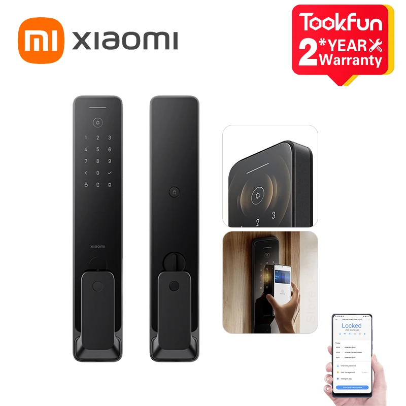 Xiaomi Smart Door Lock 2 Fully Automatic Lock Body Doorbell Fingerprint Lock Electronic Lock AI Fingerprint Recognition NFC App