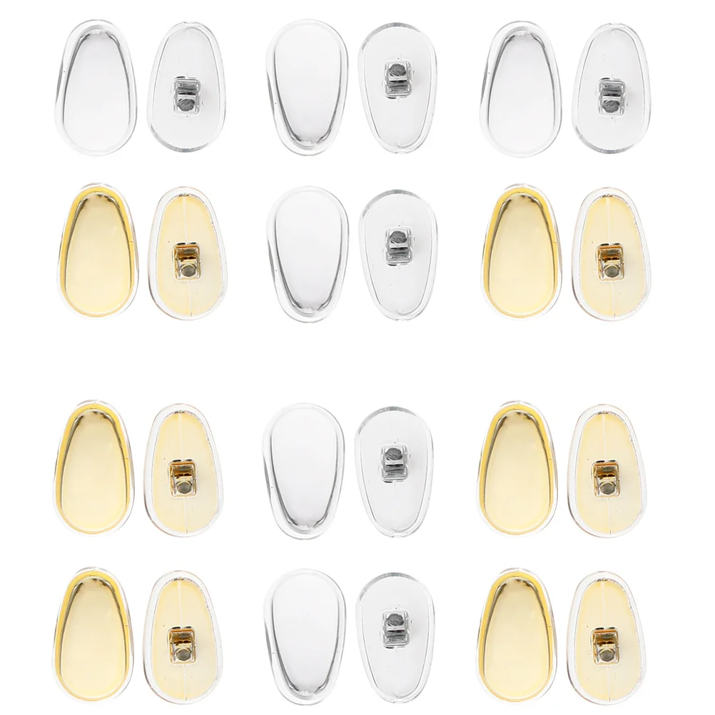 12Pairs Glasses Nose Pads Anti-Skid Silicone Patches for Spectacles Sunglasses Eyewear Supplies No Pain Stable Fit