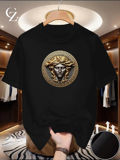 New round Neck Running T-shirt Men Summer Thin Top Art Printing Quick Dry Short Sleeve Breathable Fitness Sports T-shirt Wear 1