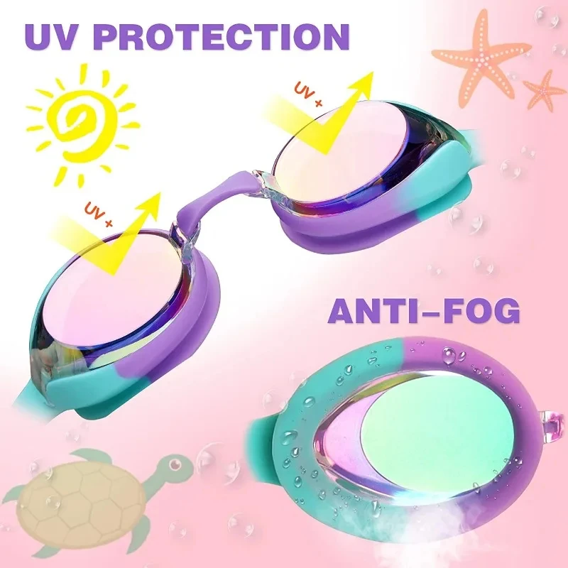Children\'s Swim Goggles Electroplating High Definition Anti-fog Waterproof Comfortable Block Bright Light Vision Large Goggles