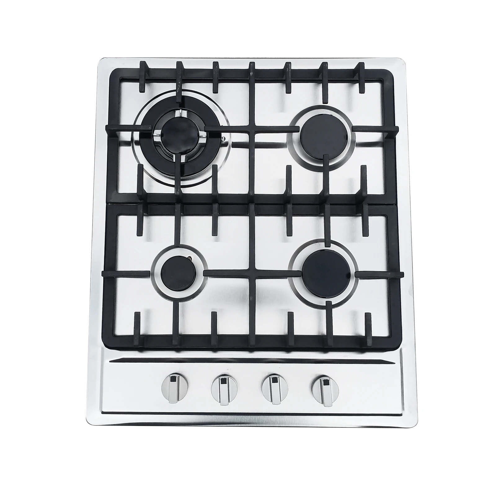 Gas Cooktops 4 Burner Gas Stove Top Drop-in NG/LPG Convertible 24 Inch Stainless Steel Gas Cooker with Thermocouple Protection