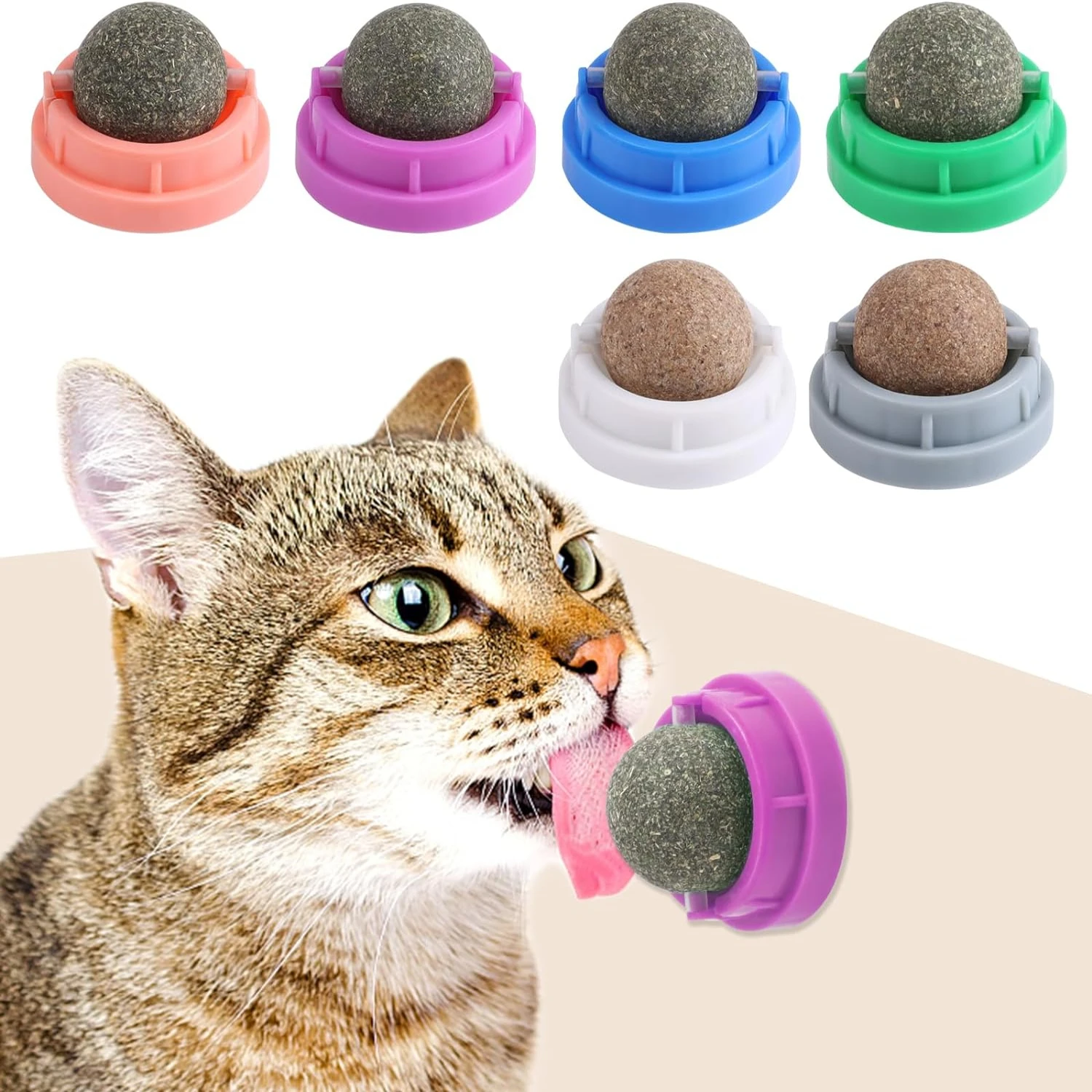 Safe and fun wall interactive and engaging catnip toys for your feline friend - Delicious set of 6 healthy and tasty catnip ball