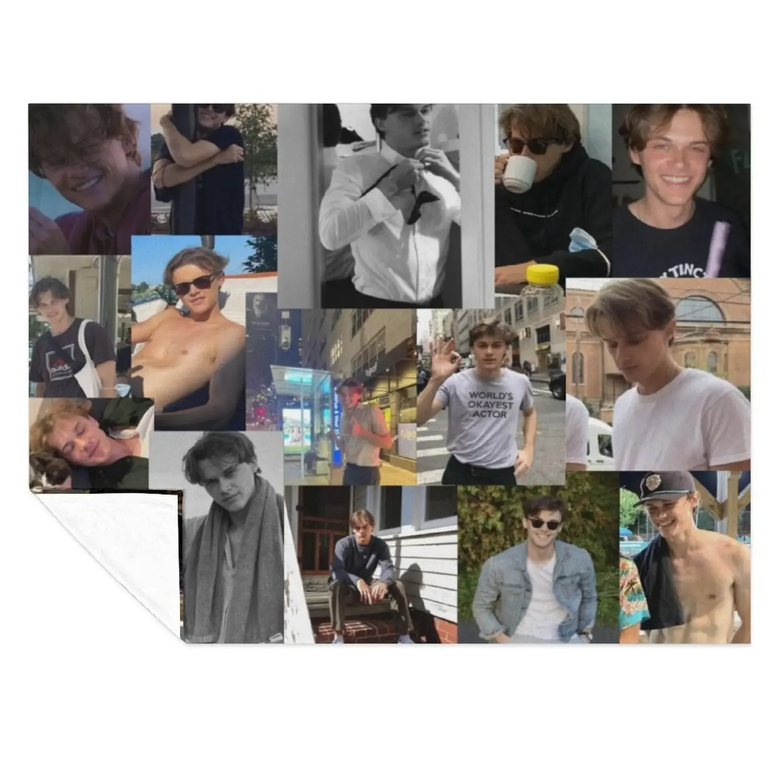 

Christopher Briney Pic collage Throw Blanket Bed linens wednesday for winter Personalized Gift Blankets