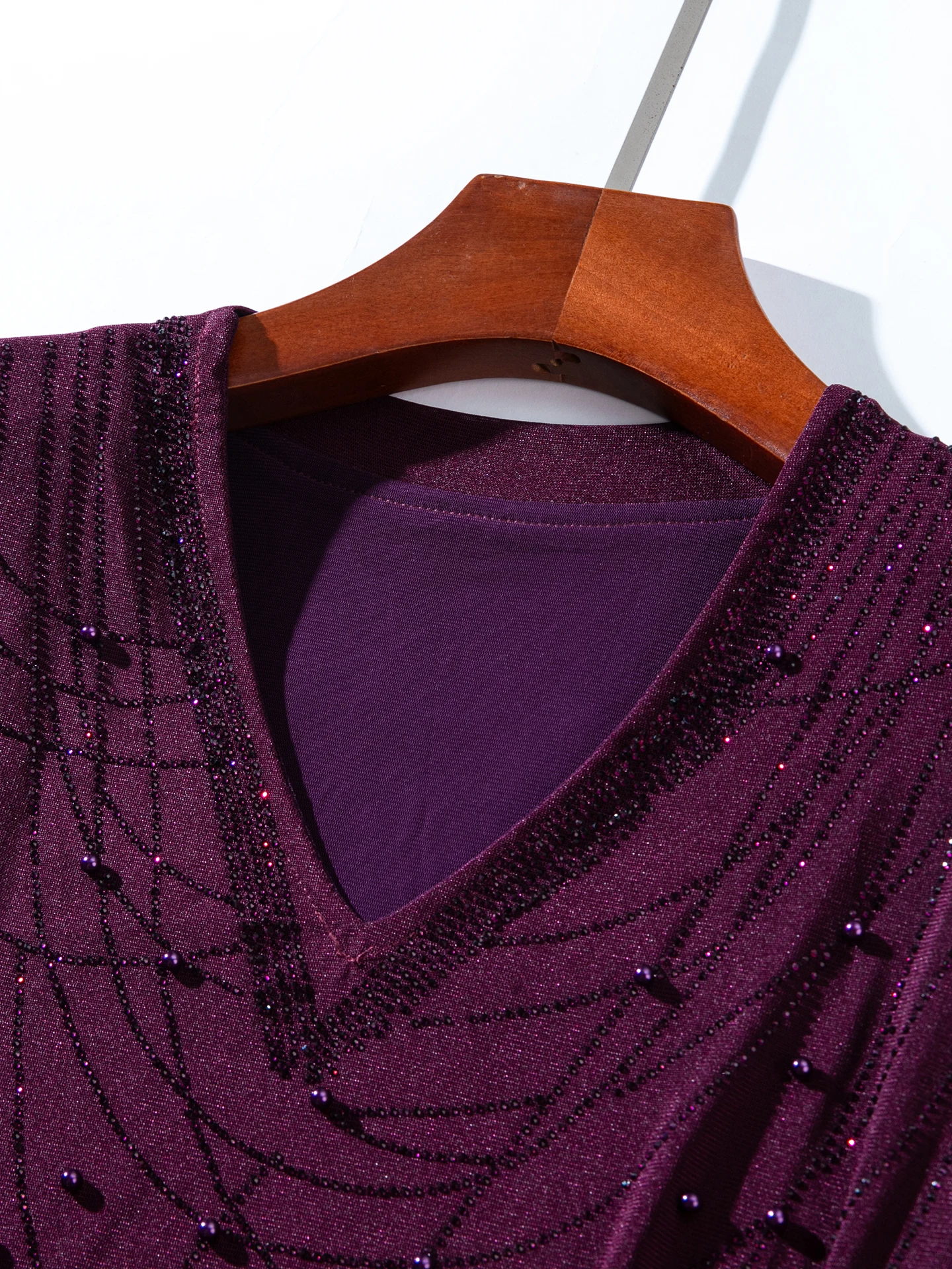 قميص أظافر جديد رائع على الطراز الغربي للصناعات الثقيلة متعدد الاستخدامات برقبة على شكل حرف V - تصميم عصري بأكمام طويلة لتقليل العمر #2