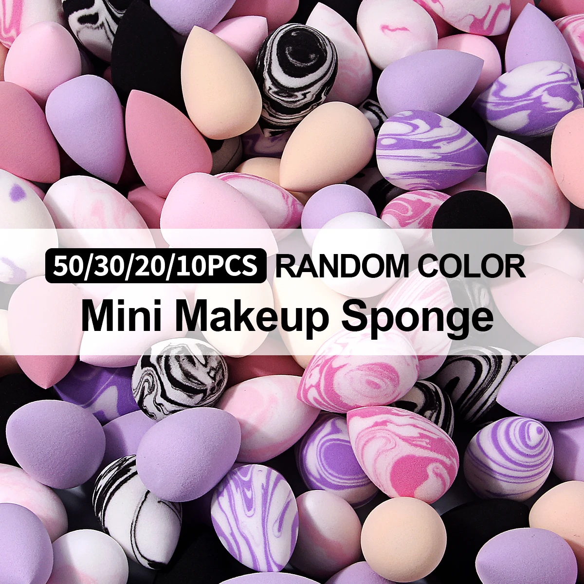 10/20/30/50cs Mini Makeup Sponge, Foundation Concealer Cosmetic Puff, Base Makeup Sponge Beauty Tool, Random Color
