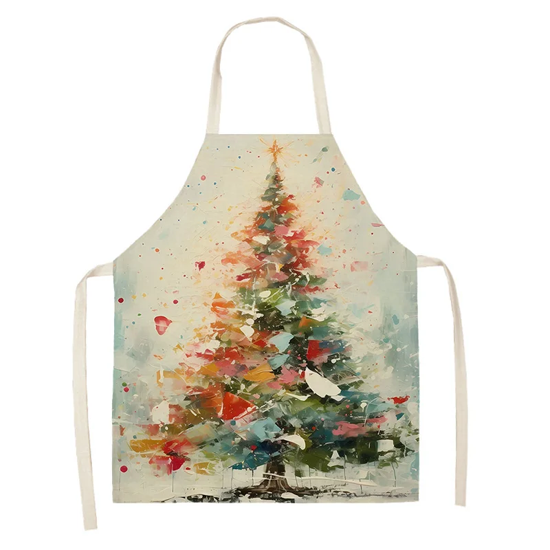 Women's kitchen apron Linen man Children's Big size Child girl Waterproof funny Half Work Coffee simple Merry Christmas winter