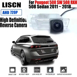 For Peugeot 508 SW 508 RXH 508 Sedan 2011 ~ 2018 HD Fisheye Rear Camera License Plate Camera Backup Reversing Camera