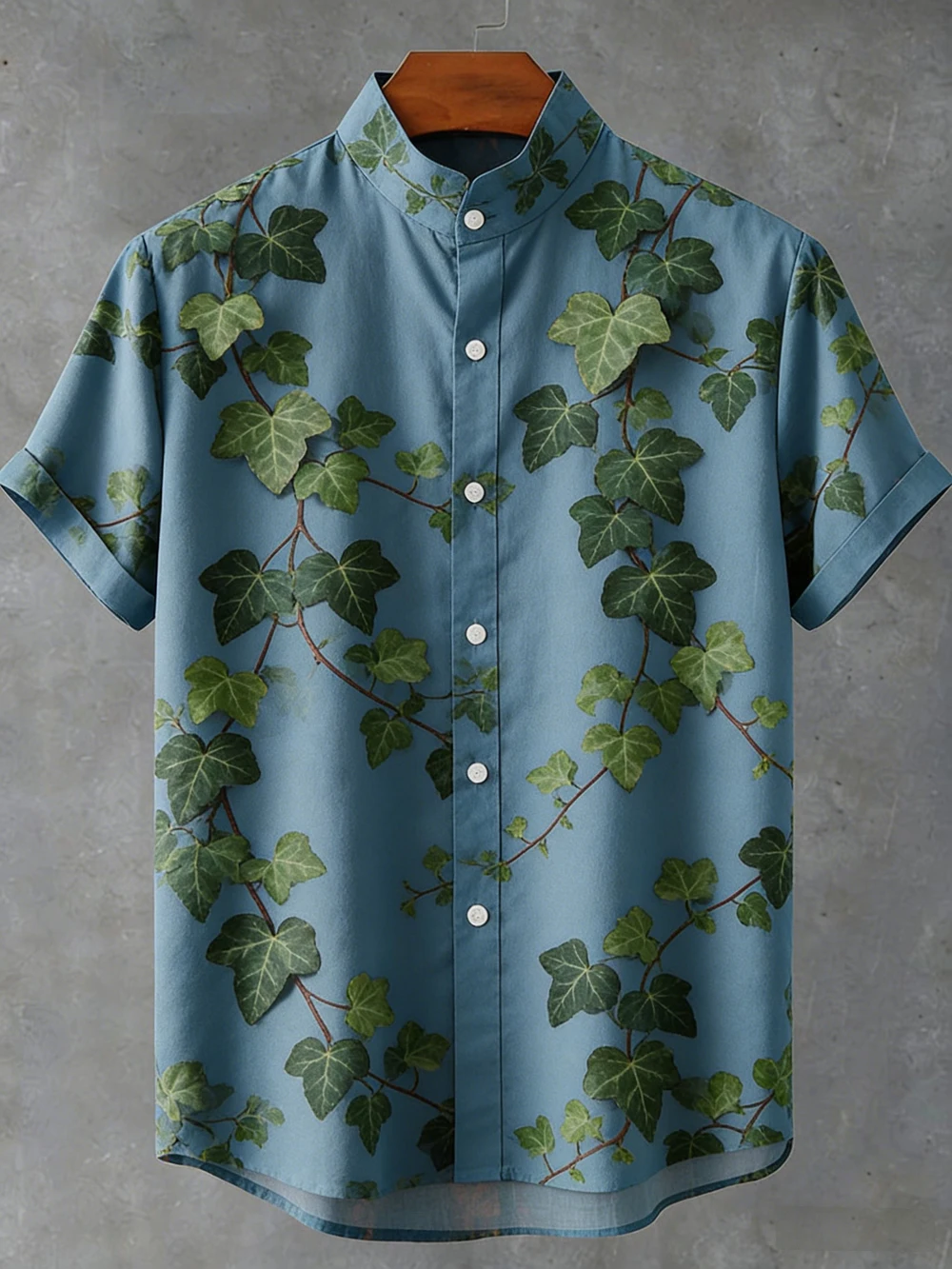 Men's spring new linen short-sleeved shirt natural ocean high-definition 3D printed shirt Hawaiian casual vacation clothes men