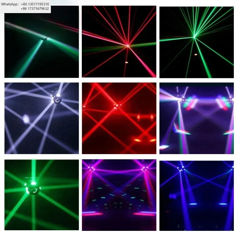 18-Arm Rotating Moving Head LED Light Bar Voice Control Laser Strobe Disco Lamp for KTV Nightclub Ballroom Home Dancing