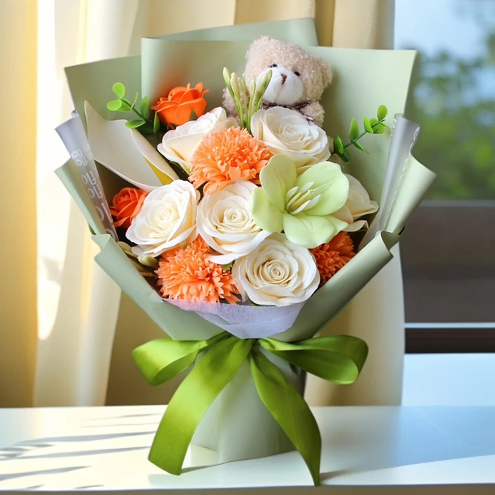 

DIY мыльный букет цветов домашний декор роза готовый продукт букет выпускной докторский медведь подарок на день Святого Валентина