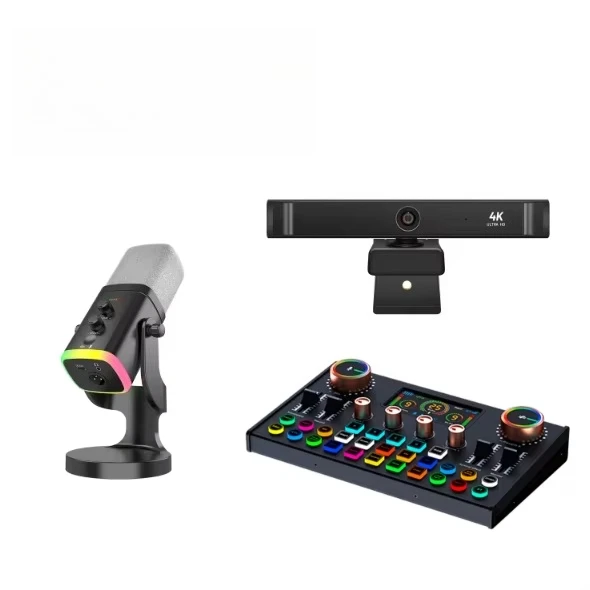 

Podcast Full Set Microphone Live Broadcast Sound Card 4k Microphone For Live Streaming