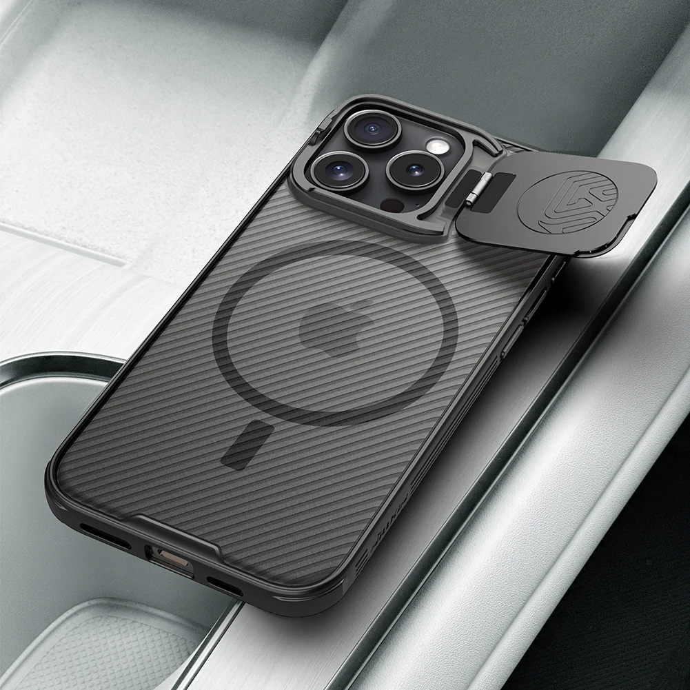 

Nillkin for iPhone 16 Pro Max / 16 Pro Case Magnetic CamShield Prop Magsafe Lens Camera 360 Full Protection Back Cover Case