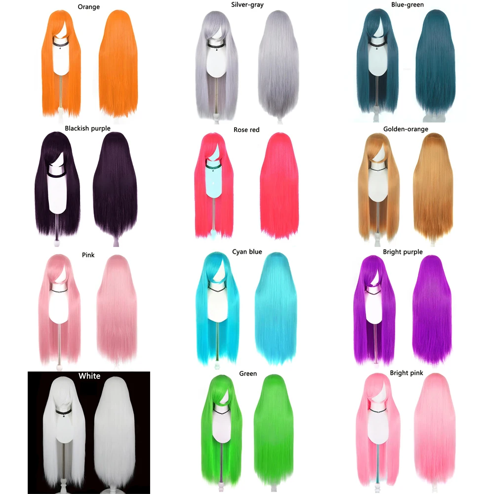 

High-Quality 80cm Straight Hair Cosplay Synthetic Hair With 180% Density, Halloween Daily Universal Lolita Wig Heat-Resistant