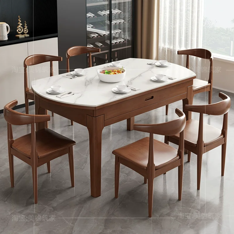 

Unique Luxury Dining Table Modern European Design Italian Kitchen Dining Table Round Wood Nordic Mesas De Comedor Furniture