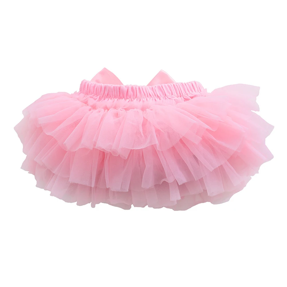 

Newborn Baby Girl Tutu Skirt Pink Head Flower Lantern Pants Satin Elastic Waistband Tulle Easy Wash Infant Dresses For