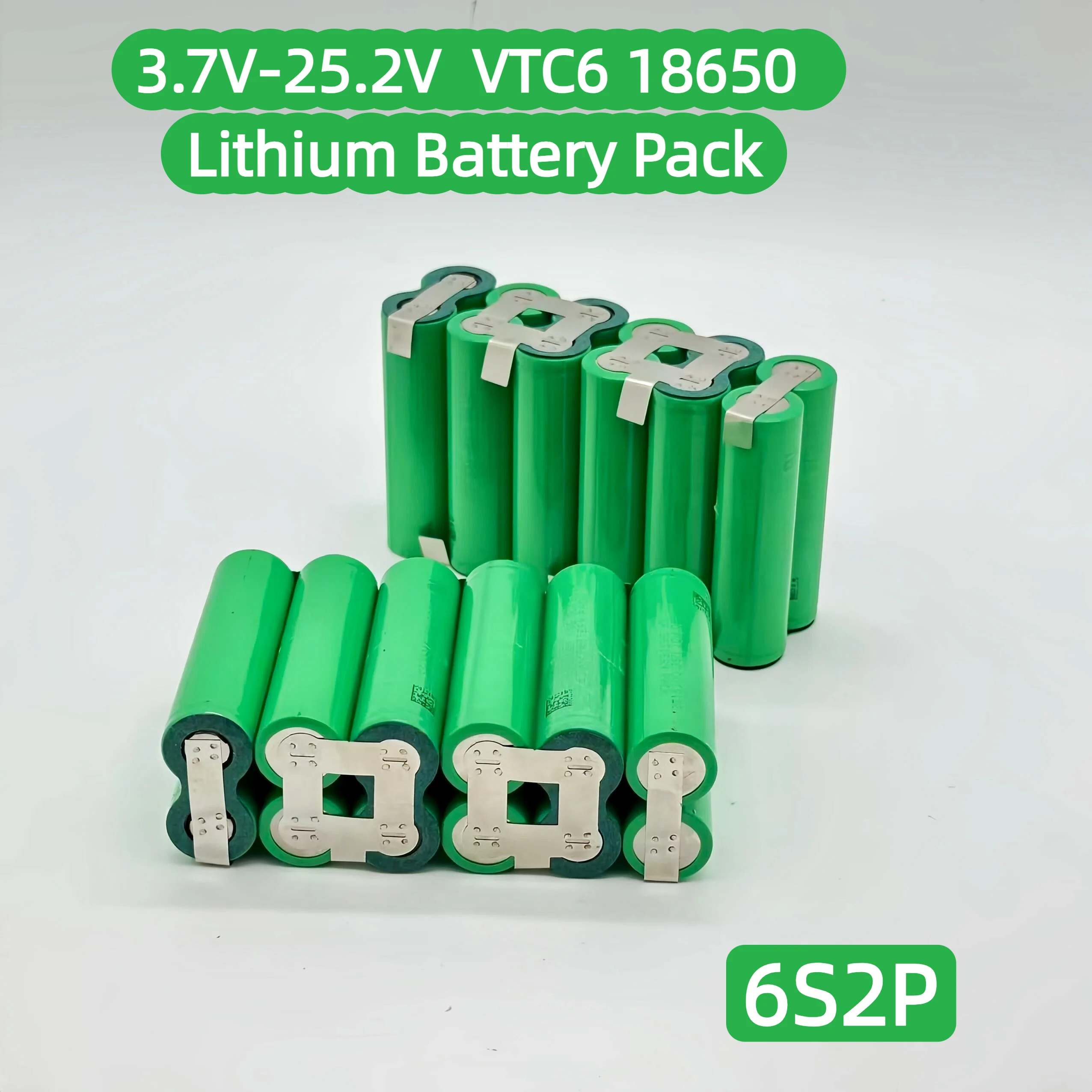 Image of Neueste 18650 VTC6 3000mAh-6000mAh Lithium-Ionen-Akkupacks (2S1P-6S2P) für Schraubendreher- und Bohrmaschinen-Akkupacks 18650