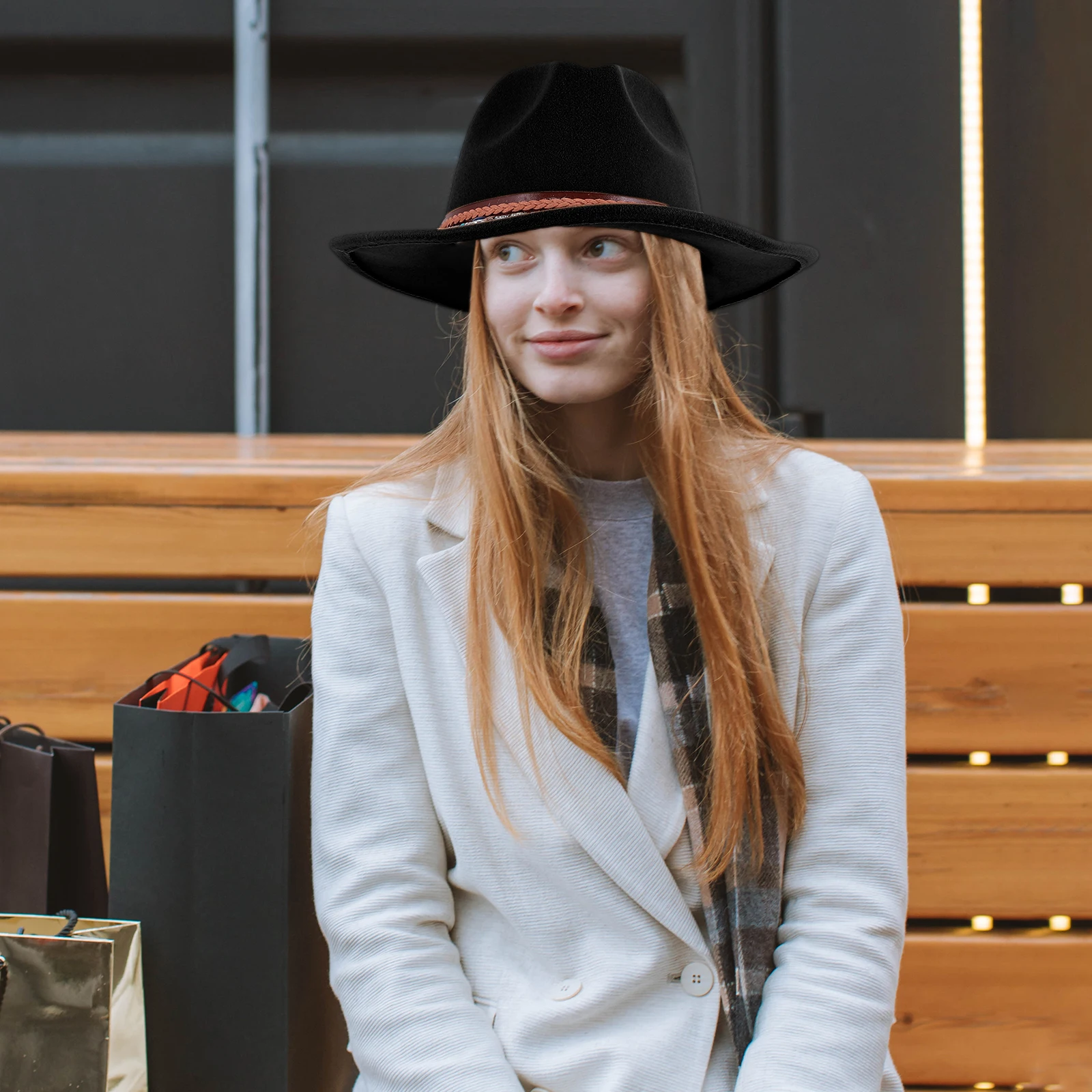 

Retro Felt Hat For Women Jazz Party Flat Edge Cap Elegant Lady Hat 1pc