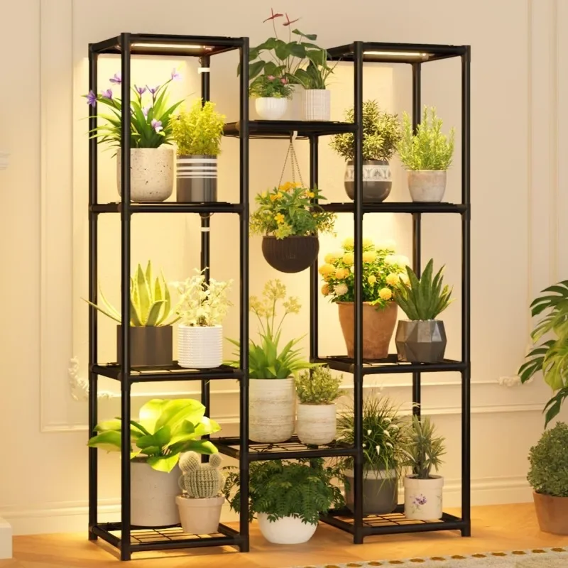 

Plant Stand With Grow Lights Plant Stand Indoor Plant Shelf Metal Rack Holder Flower Pot Stand for Multiple