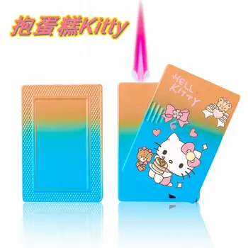 Nový Sanrio Kawaii Cartoon Hello Kitty Zapalovač Kovový Jet Torch Růžový Flame Poker Zapalovač Větruodolný Hrací Karty Zapalovače Zábavná Hračka 6 nejlepší prodej zapalovač Hello Kitty - №3
