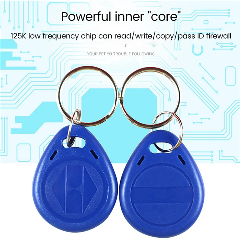 L72A-100 PCS Writable 125Khz RFID Key Fob Proximity ID Card Token Tag Rewritable T5577 Universal