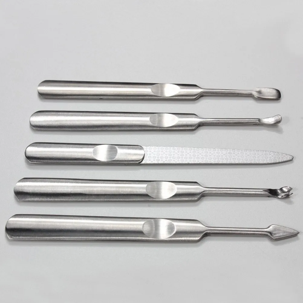 Medical Grade 410 Stainless Steel Cuticle Pusher Dead Skin Fork for Fingernails Toenails Removal Nail Cleaner Tool