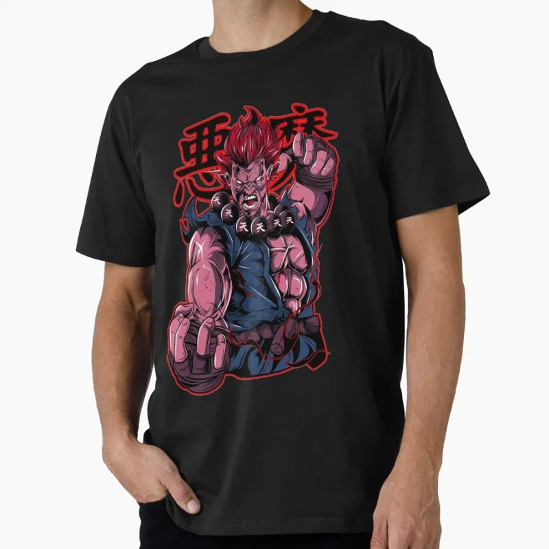 Demon (Akumma) Street Fighter Retro Combat Gift t shirt 0518 Arcade game Graphic Tee 100% cotton Y2K Clothes All size Tops S-6XL