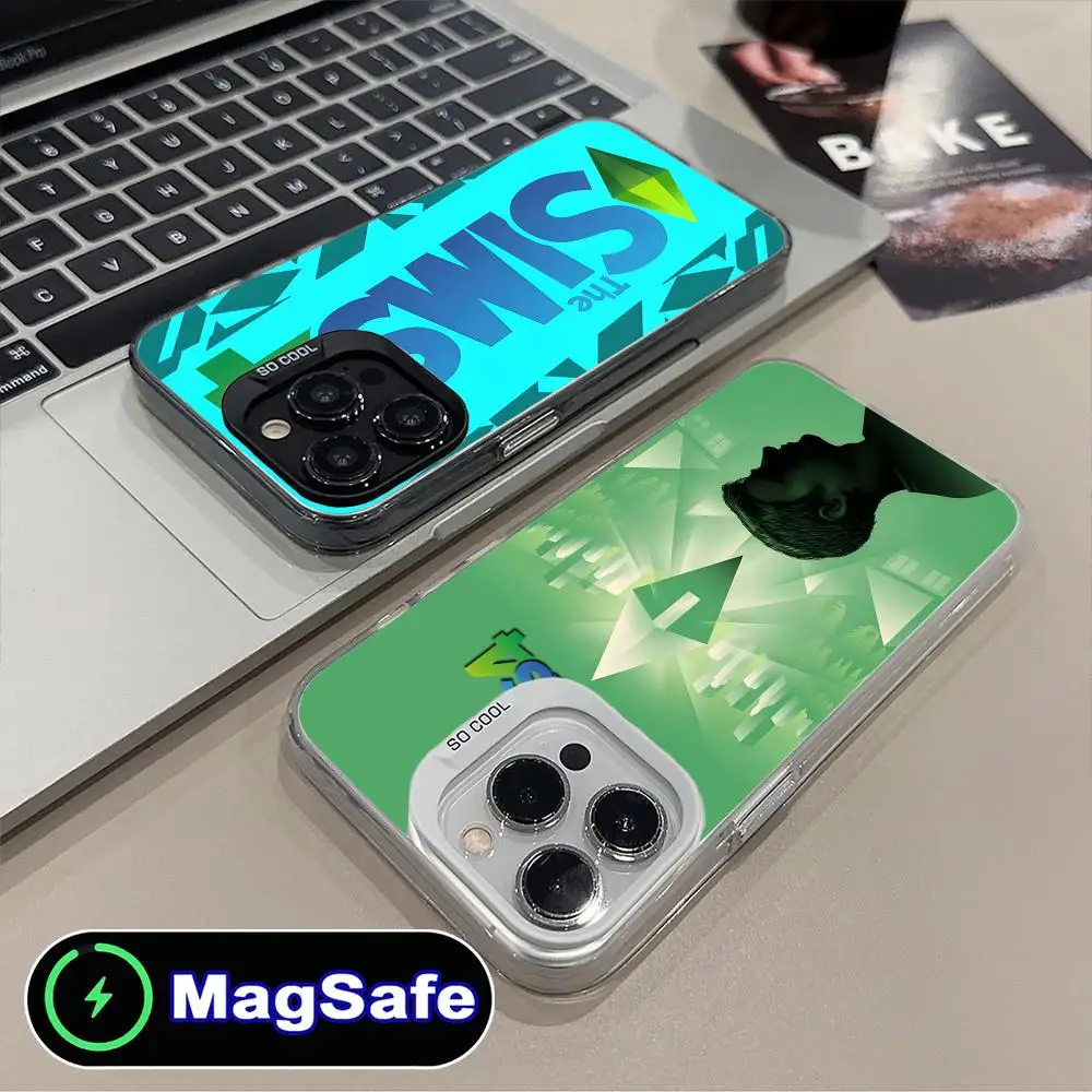 لعبة S-Sims جراب هاتف آيفون 16 15 14 13 12 11 X XR XS 8 7 Pro Max Plus MagSafe ملون جميل الهواتف المحمولة الذكية #1