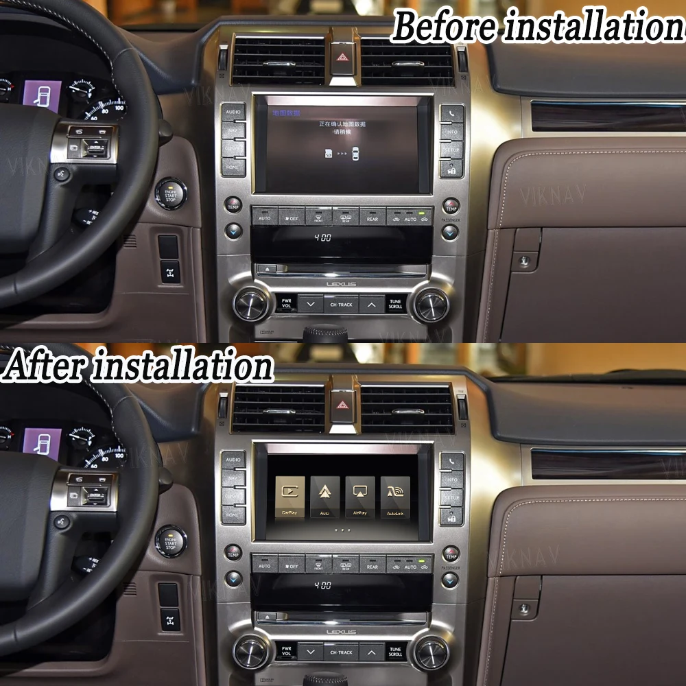 Viknav Linux OEM Car For Lexus GX GX400 GX460 2014-2020 Interface Latest Decoder Box MuItimedia Wireless Apple CarPlay GPS Auto