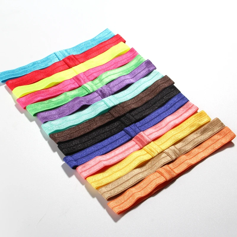 Elastic Nylon Headband para Meninas, Laço de cabelo para criança, Acessórios para cabelo com fita FOE, Bandas de moda, 1,5 cm Largura, 10 PCs