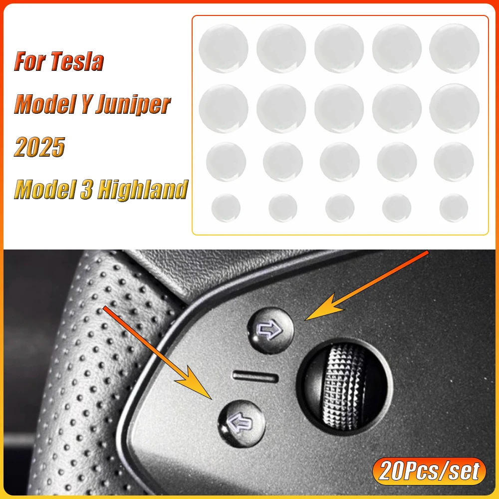 

Open Door Button Stickers for Tesla Model Y Juniper 2025 Model 3 Highland/X/S Steering Wheel Sticker Screen Protector Accessory