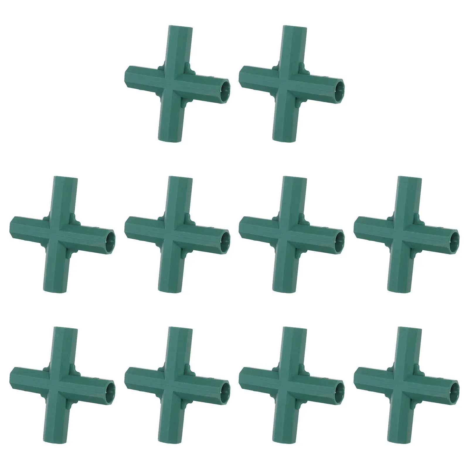 

10Pcs 16Mm PVC Greenhouse Corner Connectors 4 Way Plastic Pole Joints Irrigation Pipe Fittings Frame Connectors for Plant Cages