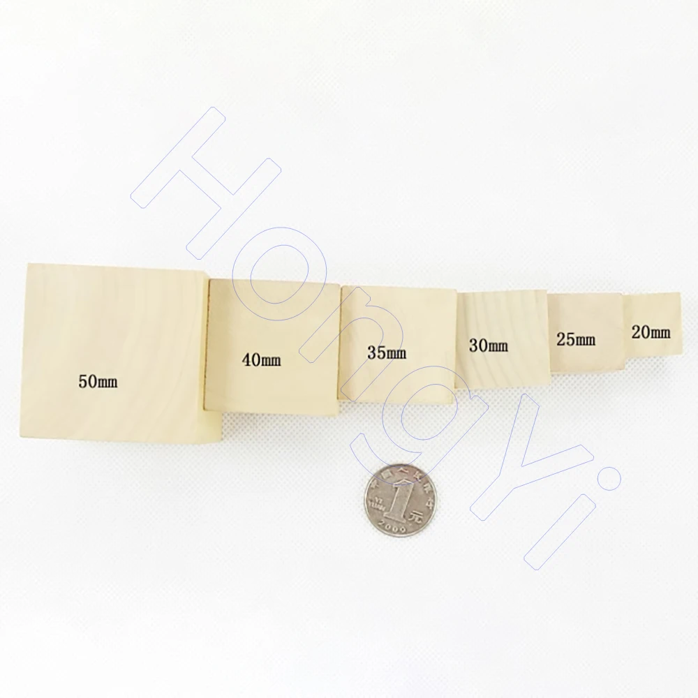 Unfinished Blank DIY Wooden Square Blocks 0.8cm - 6cm Wood Solid Cubes For Woodwork Craft Kids Toy Puzzle Making Material